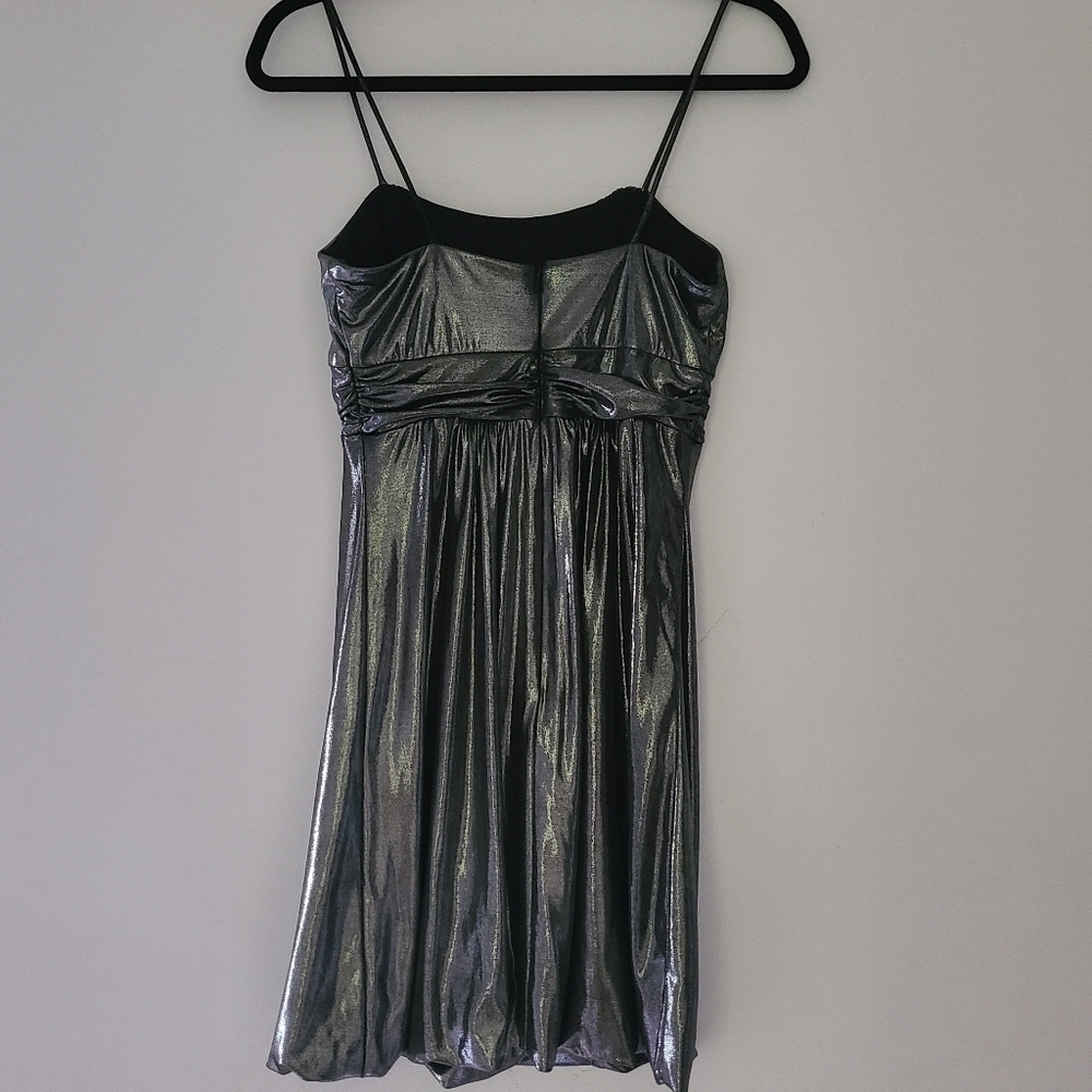 JESSICA MCCLINTOCK Spaghetti Strsps Mini metalic dress - Picture 5 of 11